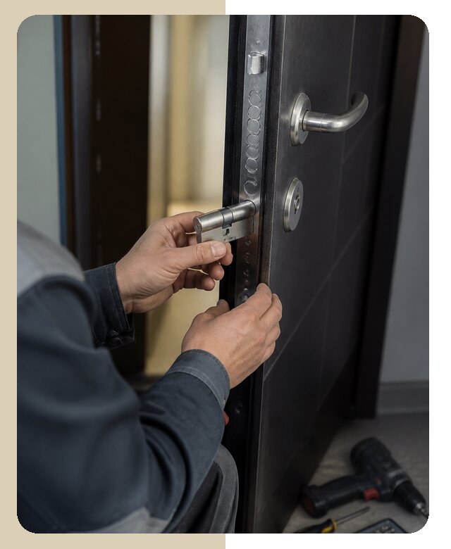 Установка цилиндрового замка в входную дверь в Нижнем Тагиле